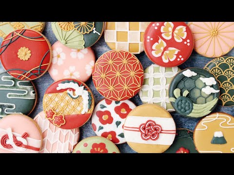 20 Ideas for Japanese Pattern Cookies  | Satisfying Cookie Decorating with Royal Icing