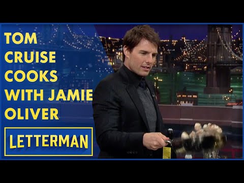 Tom Cruise Cooks With Dave and Jamie Oliver | Letterman