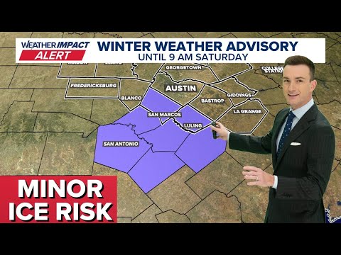 Minor freezing rain risk for the Austin-area Friday night