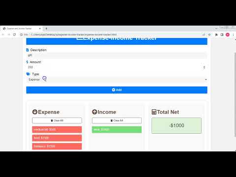JavaScript Expense Tracker