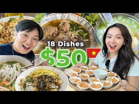 Vietnam $50 food challenge! Best street food in Hue