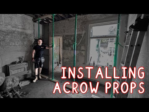 Supporting the Roof with Acrow Props -Extension Preparation-1930's Semi-Detached Bungalow Renovation