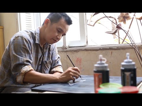 "Vietnamese Son Mai Painting" by Nguyen Tuan Cuong ベトナムの漆画 by グエン・トゥアン・クウン