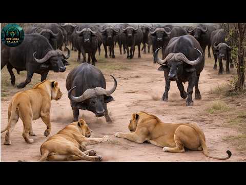 BUFFALOES VS. LIONS | The prey that humiliates the king of the savanna! #animals - Animal Documen...