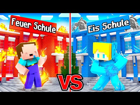 Billy FEUER Schule vs Ukri EIS Schule in Minecraft!