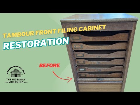 Restoring this old Tambour Front Filing Cabinet | Genius Box Joint Jig | Furniture Restoration
