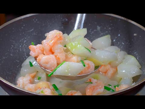 冬瓜和蝦仁真是絕配,教你一個簡單又好吃的做法,營養又美味！#家常菜 #烹飪 #大人小孩都愛吃 #冬瓜 #蝦仁 #營養 #cooking #chinesefood #Wax gourd #shrimp