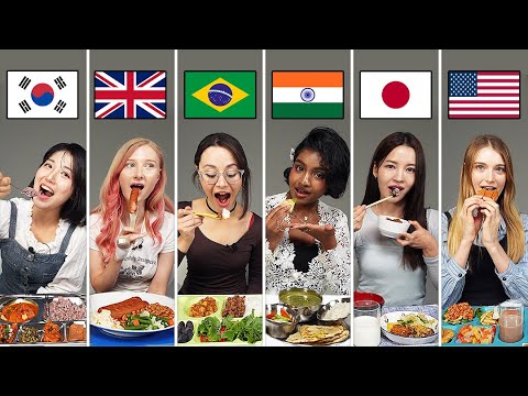 6 Countries Try Each Other's School Lunch For the First time!!(India, Korea, USA, Brazil, Japan, UK)