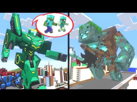 Pacific Rim ( Battle Robots and Monsters ) - Minecraft Animation