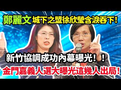 鄭麗文城下之盟徐欣瑩含淚吞下，新竹協調內幕曝光，金門嘉義人選大曝光這幾人出局！#鄭麗文