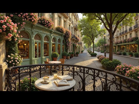 Flower-Filled Paris Café Jazz🌸 Smooth Jazz and Spring Ambience for Morning Coffee & Positive Mood