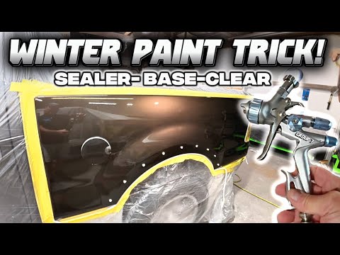 How I Spray Clear Coat in cold temps/ Without Runs! SEALER-BASE-CLEAR