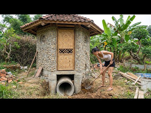 I Built and Finished a Pebble Stone and Cement Toilet for a New House