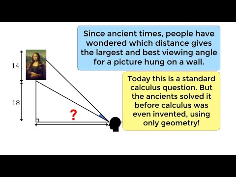 This is a legendary problem. It is taught in calculus, but the ancients solved with only geometry