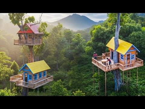 How We Built a 50ft 2-Story Jungle Treehouse in 90 Days Using Simple Tools