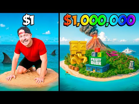Upgrading $1 to a BILLIONAIRE Island in Roblox!