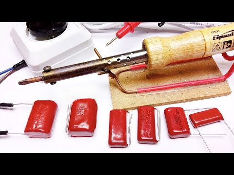 How to reduce the power of an electric soldering iron by adding a quenching capacitor