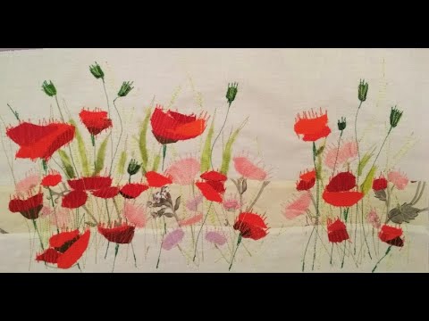 ПОЛЯНА КРАСНЫХ МАКОВ/ из мелких лоскутков/ просто и легко/ лоскутное шитье/лоскутная картинка