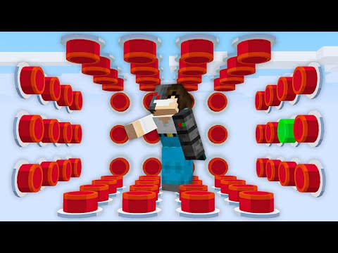 Minecraft, But It's 100 Mystery Buttons...