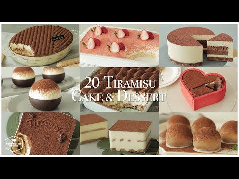 기본부터 응용 디저트까지! 20가지 티라미수 케이크 & 디저트 레시피 모음 | 20 Tiramisu Cake & Dessert Recipe | 홈베이킹 영상 Baking Video