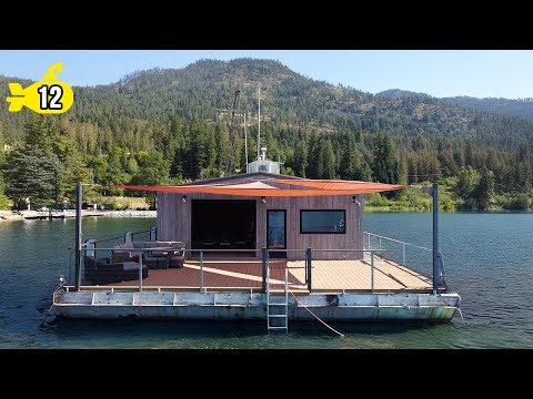 FINISHING the Exterior of Our Navy Barge Houseboat (ep 12)