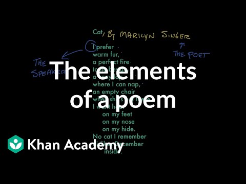 The elements of a poem | Reading | Khan Academy