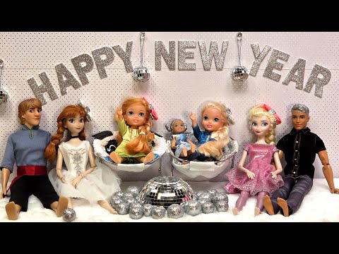 Happy new year 2026 ! Elsa & Anna toddlers - new year's eve games - Barbie dolls