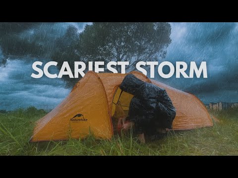 FACING BAD WEATHER🌩️Camping in Heavy Rain & Strong Wind