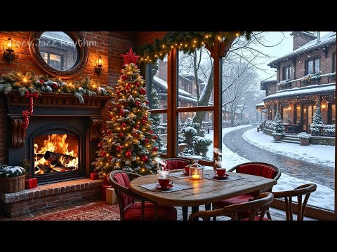 Winter Coffee Shop Atmosphere ❄️☕Smooth Jazz Music & Christmas Jaz