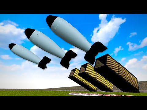 Garry's Mod Nuclear Bombs Testing With Lot Of Cannons BOOM!