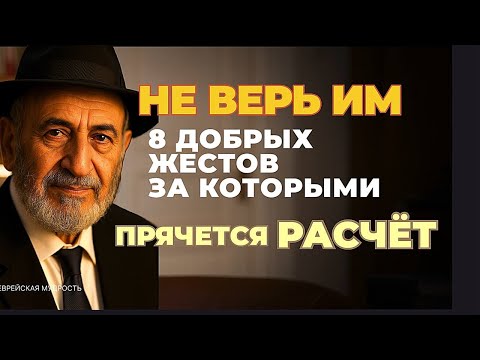 8 хитрых ЛОВУШЕК, замаскированных под доброту — берегитесь этих людей! Еврейская мудрость.