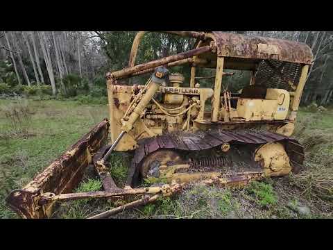 My Family's 1970 CAT D4D Bulldozer and my Tonka T9 Mighty Dozer