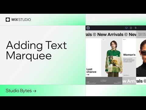 Add a Text Marquee to hero section | Wix Studio