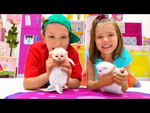 Катя и Макс нашли котят и маленького щенка