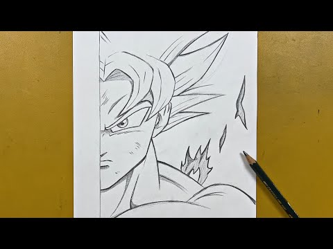 How to draw goku ultra instinct step-by-step