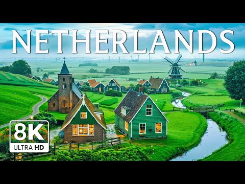 Netherlands 8K | Discover the Land of Windmills – Tulip Fields & Peaceful Villages