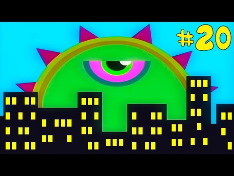 Лизун СЛИЗНЯК захватывает мир #20. Глазастик съел всех в ГОРОДЕ. Игра Mutant Blobs Attack