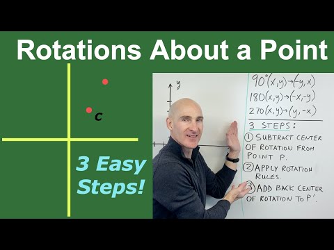 Rotation About a Point (Not Origin) 3 Easy Steps!