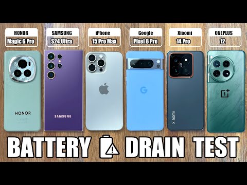 Honor Magic 6 Pro vs iPhone 15 Pro Max / Samsung S24 Ultra / OnePlus 12 - BATTERY DRAIN TEST