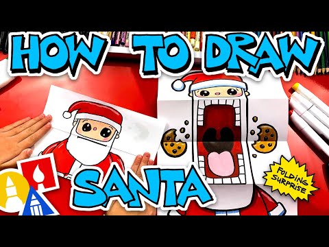 How To Draw Crazy Cookie Santa Puppet (Folding Surprise)