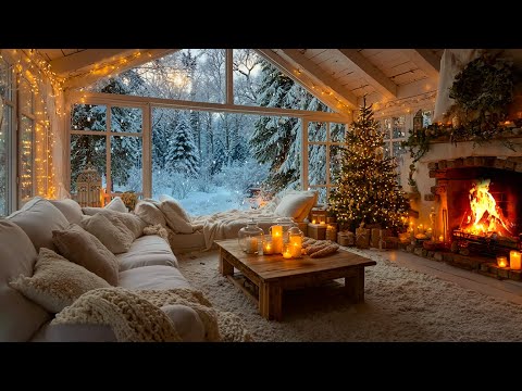 Soothing Christmas Ambience 🎄Instrumental Christmas Music With Fireplace & Relaxing Piano Music