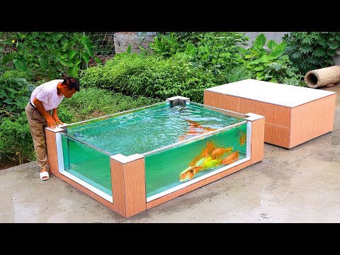 How to make a modern 4-sided glass aquarium