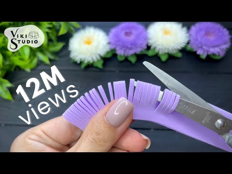 Asters from foam sheet Flowers from foam sheet DIY Flores de fomi