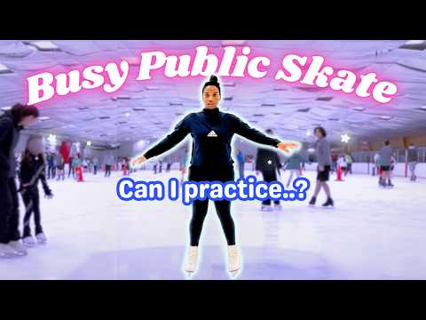 Train w/ me✨ Skating on CROWDED Public Skate 💀 + My Workout
