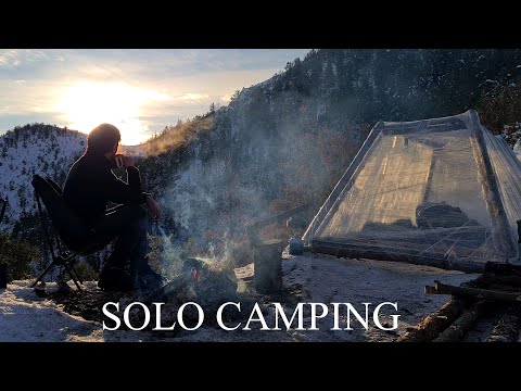 First Time SOLO Camping - Relaxing Snow Camp