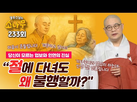 절에 열심히 다녔는데 왜 나쁜 일이 생길까? – 업과 인연의 진실” | 광우스님의 소나무 233회 전체영상