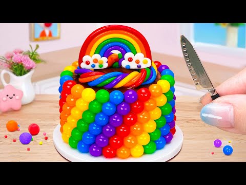 Yummy Beautiful Miniature Rainbow Chocolate Cake π° Rainbow Chocolate Cake ASMR Relaxing β¨