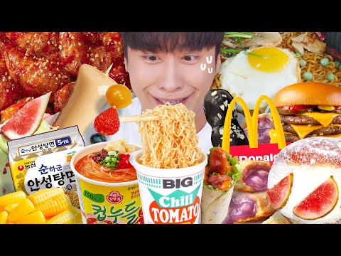 Shorts Mukbang Collection 2 / BBQ Seasoned Chicken, Cup Noodle Mala Tang, 15,000 Won Tanghulu, Mc...