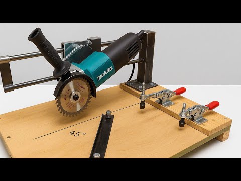 Great Idea! Turn an Angle Grinder into a Sliding Cutting Machine | DIY Woodworking