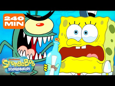 SpongeBob | 4 STUNDEN Plankton ist SO kurz davor 🤏 | SpongeBob Schwammkopf